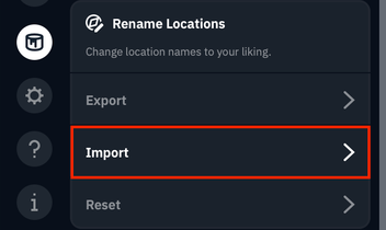 Import button