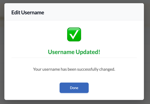 username confirmation