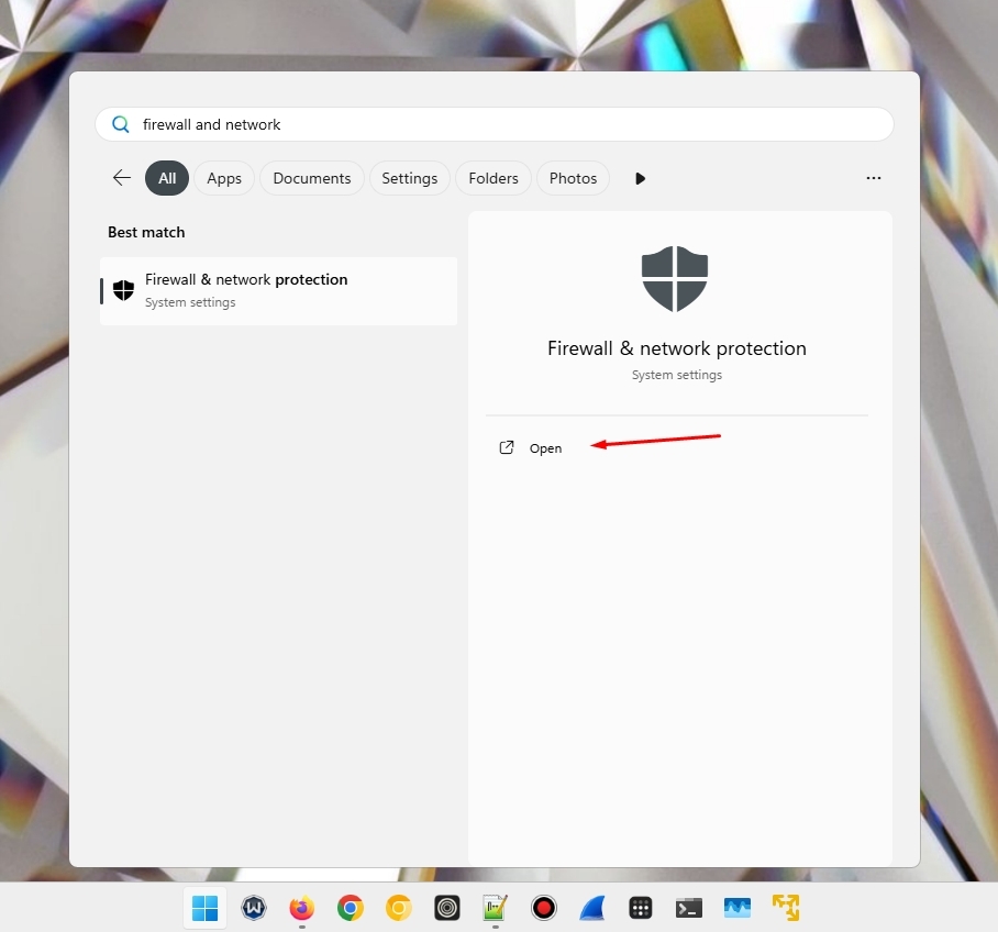 Open in system settings